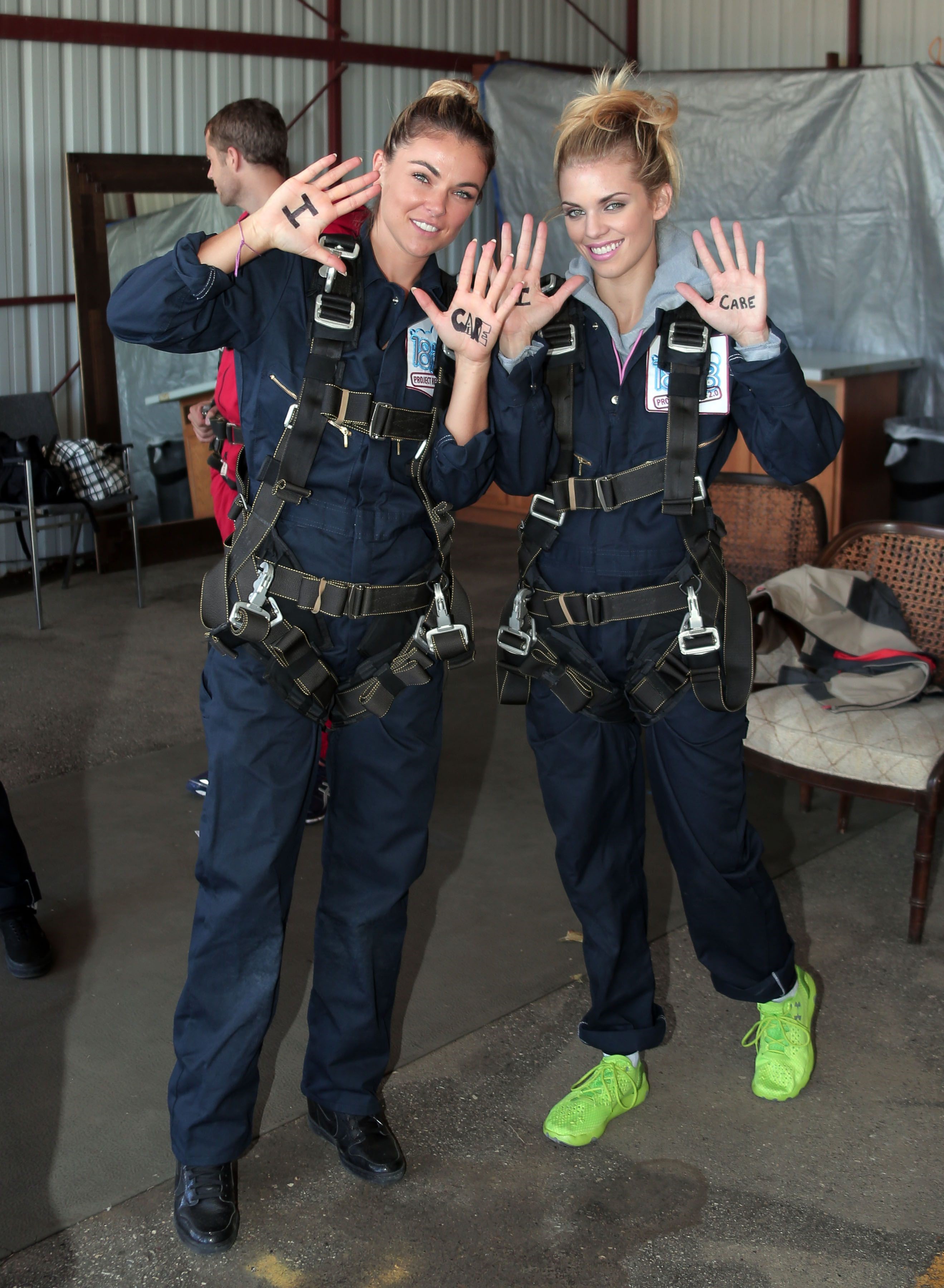 AnnaLynne McCord skydives from 18,000 feet at a charity event, Lompoc August 16, 2014
