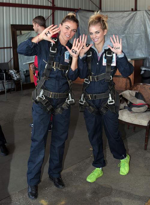AnnaLynne McCord skydives from 18,000 feet at a charity event, Lompoc August 16, 2014