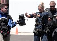 AnnaLynne McCord skydives from 18,000 feet at a charity event, Lompoc August 16, 2014