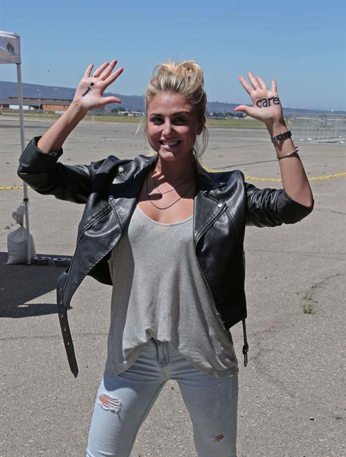 AnnaLynne McCord skydives from 18,000 feet at a charity event, Lompoc August 16, 2014