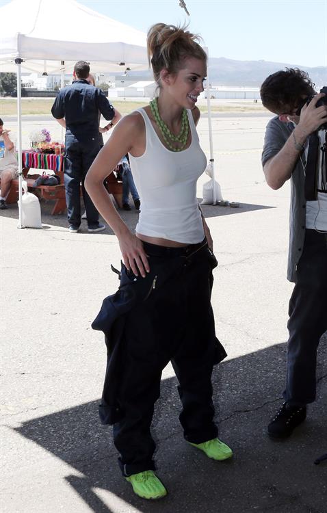 AnnaLynne McCord skydives from 18,000 feet at a charity event, Lompoc August 16, 2014