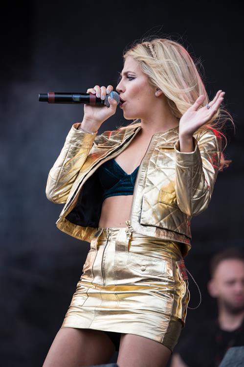 Pixie Lott performing on Day 1 of the V Festival at Hylands Park on August 16, 2014