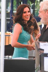 Daniela Ruah on the set of Extra - August 15, 2014