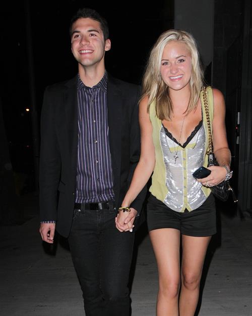 Amanda Michalka leaves a club with a friend in Los Angeles on August 7, 2010 