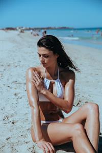 Nicole Harrison in a bikini