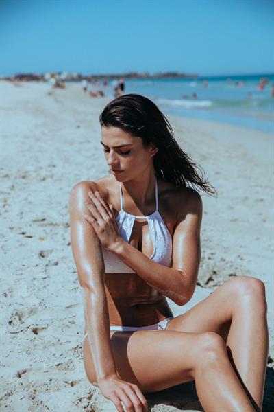 Nicole Harrison in a bikini