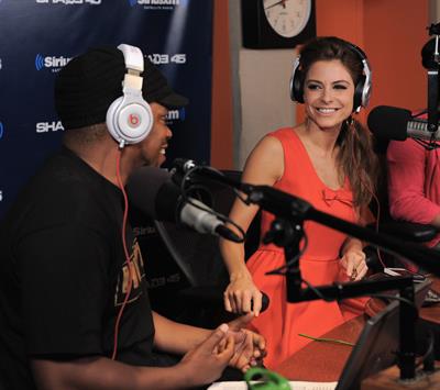 Maria Menounos visiting SiriusXM studios in New York City on  August 5, 2014