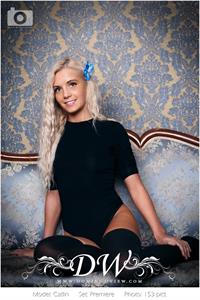 Cute blonde Catlin showing her pussy