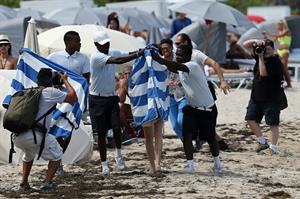 Chloe Grace Moretz candids in a Black Bikini in Miami Beach