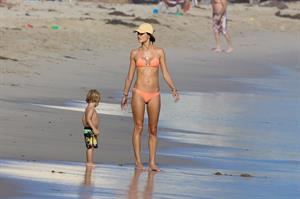 Alessandra Ambrosio has a family fun day at the beach in Malibu