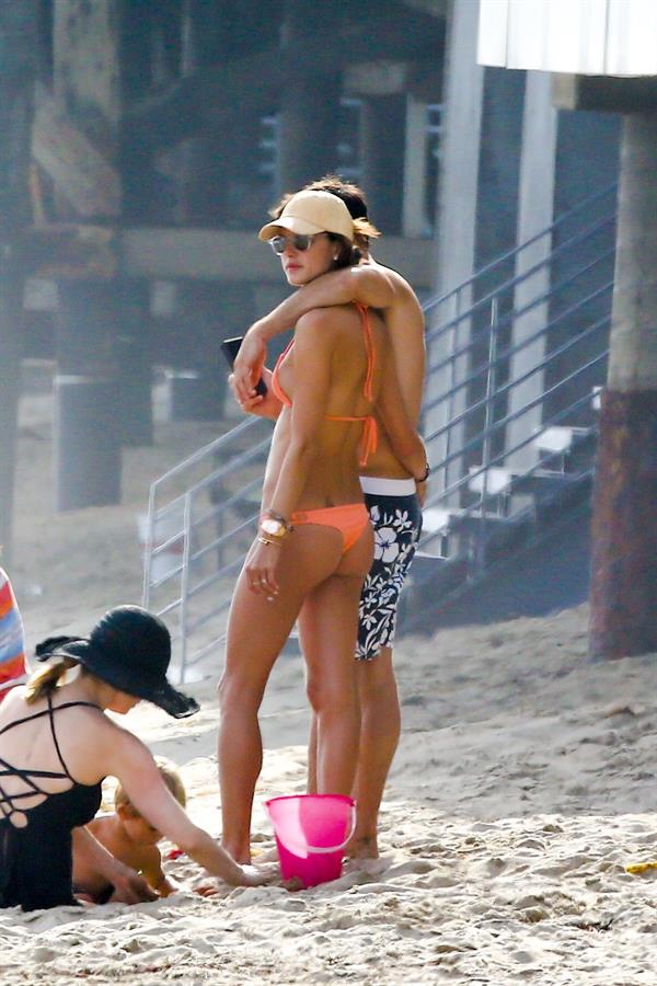 Alessandra Ambrosio has a family fun day at the beach in Malibu