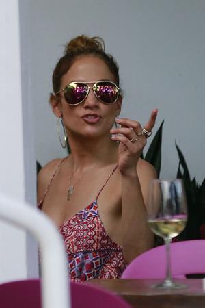 Jennifer Lopez and Leah Remini shopping at Fred Segal in Los Angeles on July 30, 2014