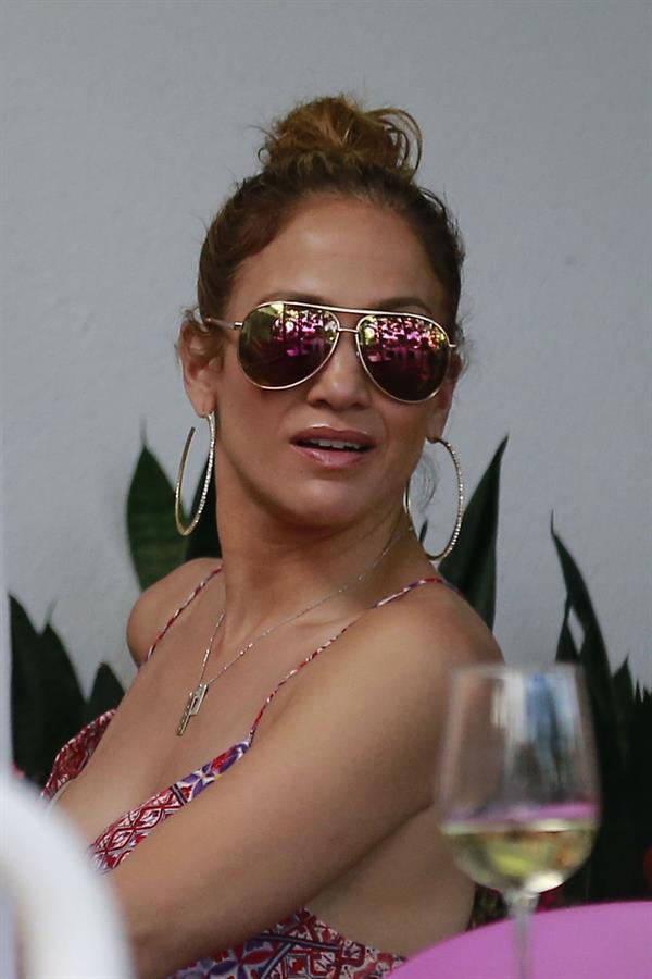 Jennifer Lopez and Leah Remini shopping at Fred Segal in Los Angeles on July 30, 2014