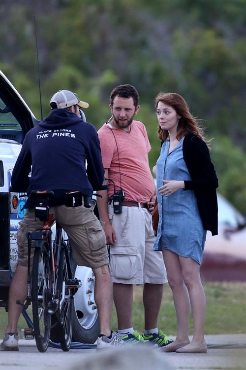 Emma Stone on the set of an untitled Woody Allen project in Newport July 28, 2014