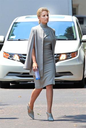 Dianna Agron wearing grey on the set of  Headlock  on July 29, 2014
