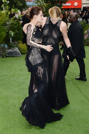 Charlize Theron and Kristen Stewart at the  Snow White And The Huntsman  World Premiere, May 14, 2012