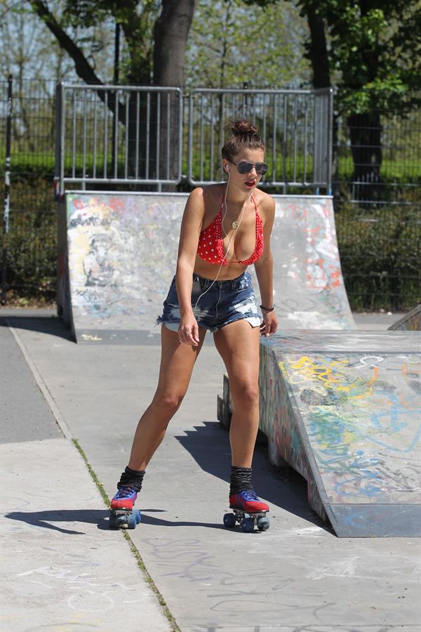 Imogen Thomas ~ Out rollerskating  London, May 25, 2012
