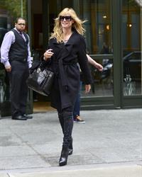 Heidi Klum leaves her hotel in New York City on November 1, 2013