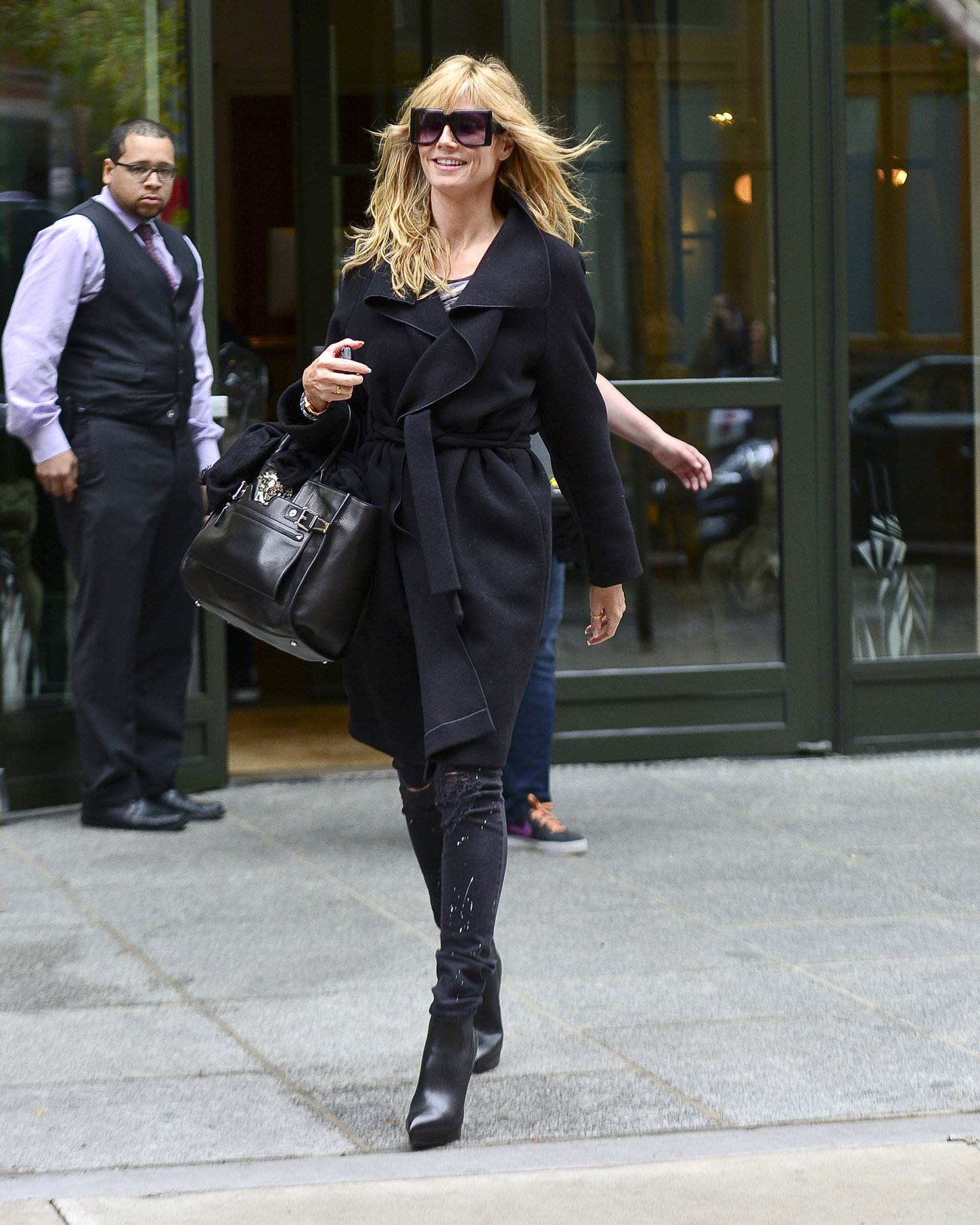 Heidi Klum leaves her hotel in New York City on November 1, 2013