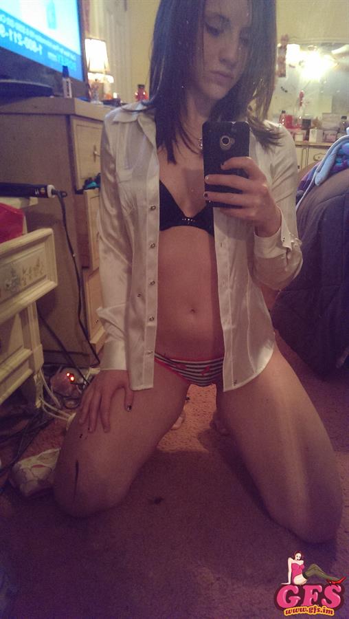 Anonymous in lingerie taking a selfie