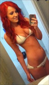 Anonymous in a bikini taking a selfie