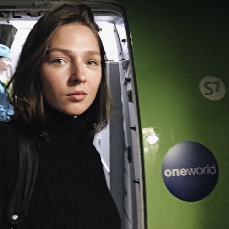 Alena Zavarzina taking a selfie