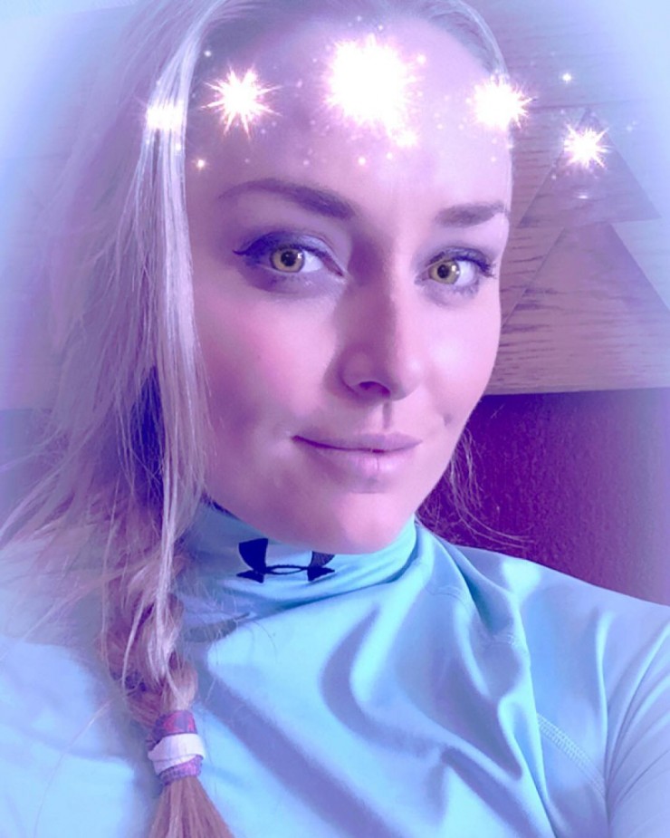Lindsey Vonn taking a selfie