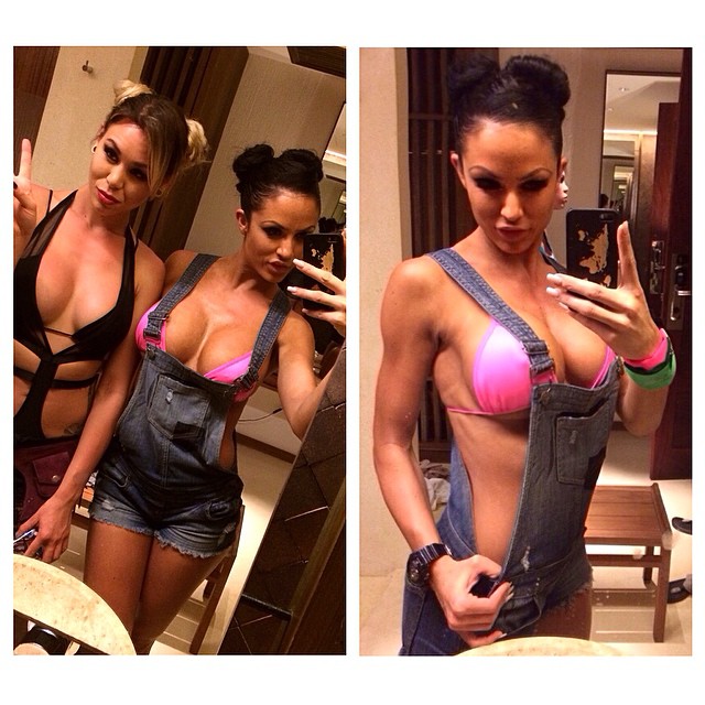 Abbie Burrows in a bikini taking a selfie