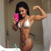 Jessica Arevalo in a bikini taking a selfie
