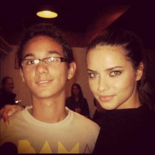 Adriana Lima taking a selfie