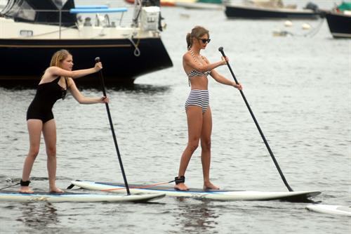 Taylor Swift Bikini Pictures Taylor Swift paddleboarding in Westerly, Massachusetts 7/28/13