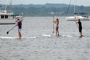 Taylor Swift paddleboarding in Westerly, Massachusetts 7/28/13 