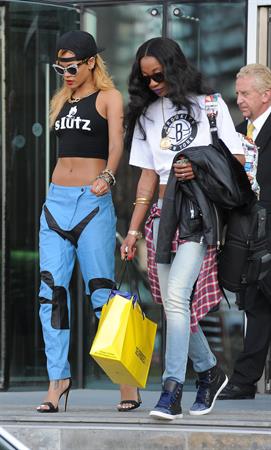 Rihanna arrives, an hour late, at her concert at the Manchester Arena on July 16, 2013