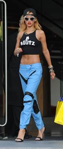 Rihanna arrives, an hour late, at her concert at the Manchester Arena on July 16, 2013