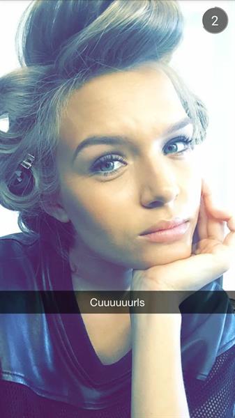 Josephine Skriver taking a selfie