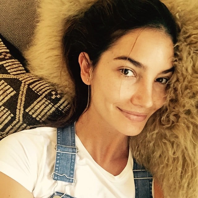 Lily Aldridge taking a selfie