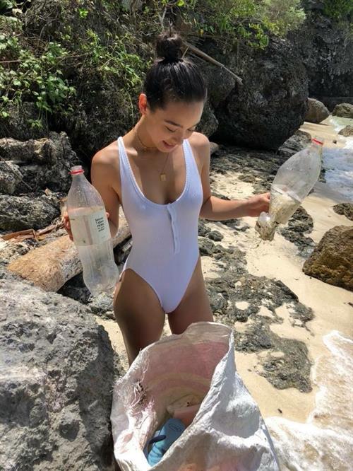 Nina Robertson in a bikini