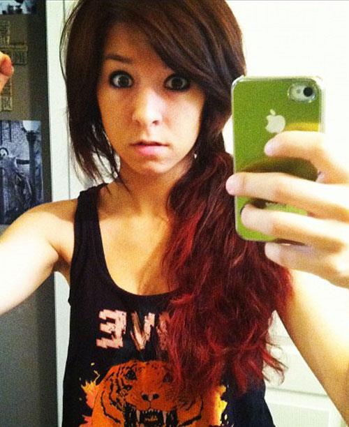 Christina Grimmie taking a selfie