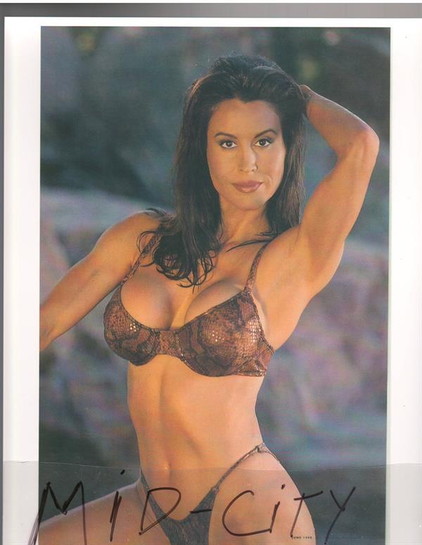 Rachel McLish in a bikini in lingerie