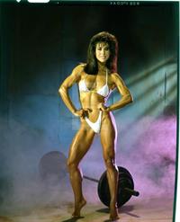 Rachel McLish in a bikini