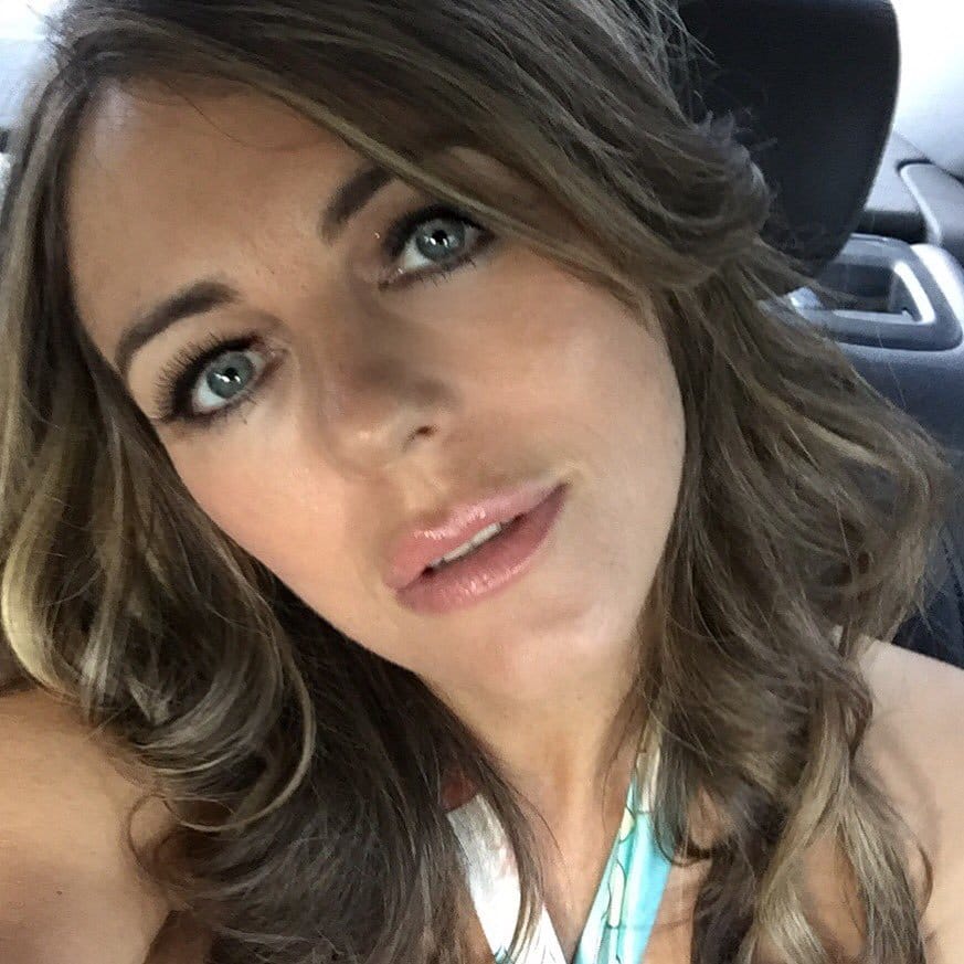 Elizabeth Hurley taking a selfie