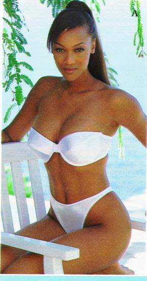 Tyra Banks in a bikini in lingerie