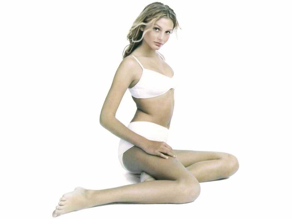 Bridget Hall in lingerie