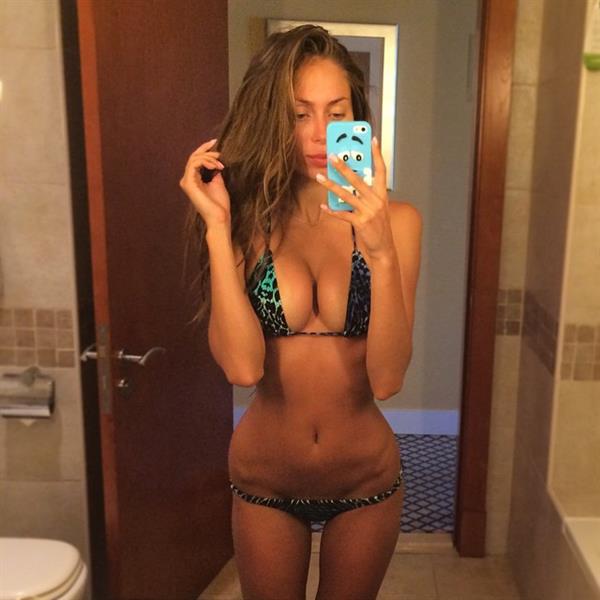 Mirgaeva Galinka in a bikini taking a selfie