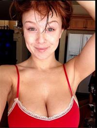 Leanna Decker in lingerie taking a selfie
