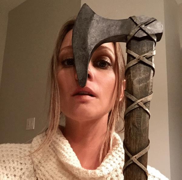A.J. Cook taking a selfie