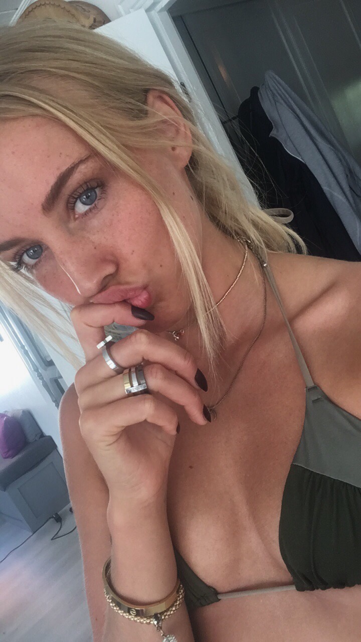 Anonymous in a bikini taking a selfie