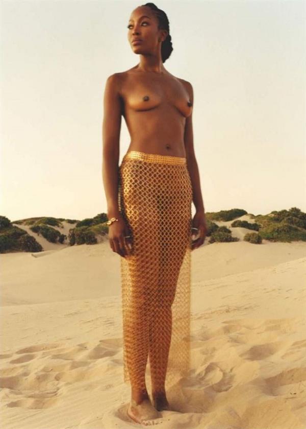 Naomi Campbell nude and sexy new photo shoot showing her topless boobs.
