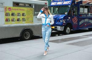 Bella Thorne braless tits seen by paparazzi showing her pierced nipple dressed all in Chanel.






