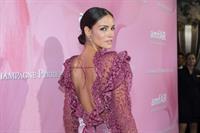 Sofia Resing braless boobs in a see through top showing her tits.





